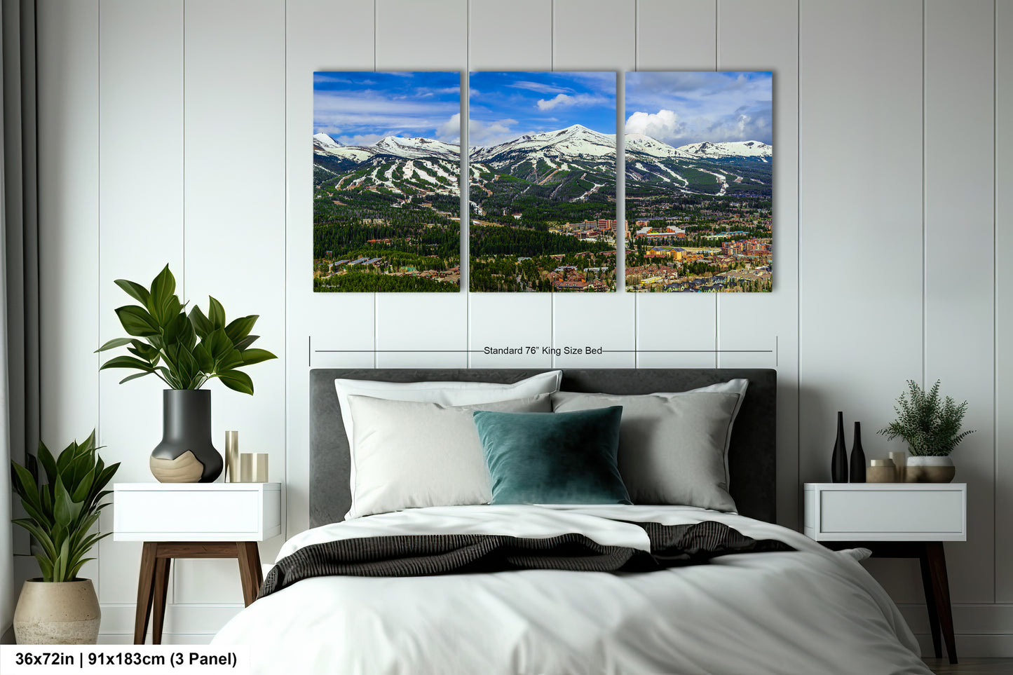 Breckenridge wall art, Breckenridge art, panoramic large picture of Breckenridge ski runs, Colorado wall art, Colorado ski town