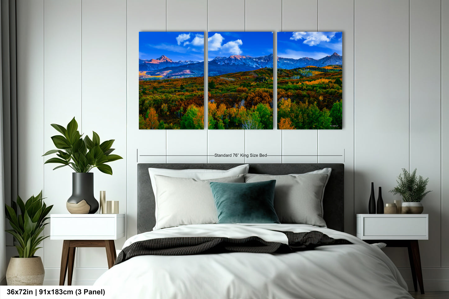 Colorado mountain decor, San Juan mountains in autumn, farmhouse decor, 3 piece wall art, fall colors, Colorado photography, mountains canvas art