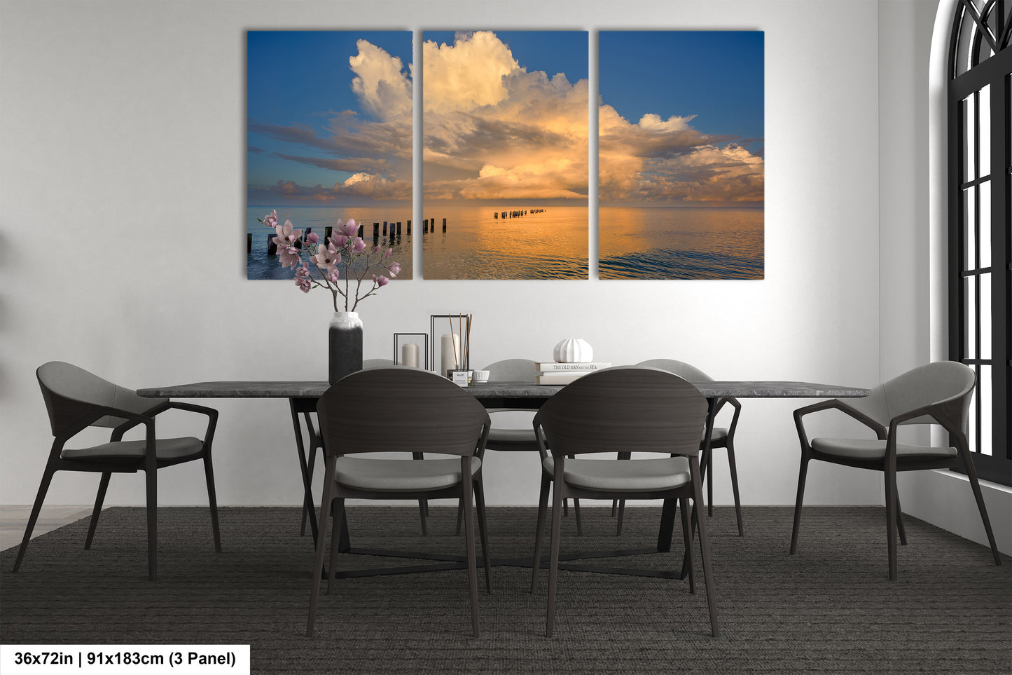 Naples Sunrise Art Print - Tranquil Gulf Clouds and Old Pier Pillars Florida Coastal Scene