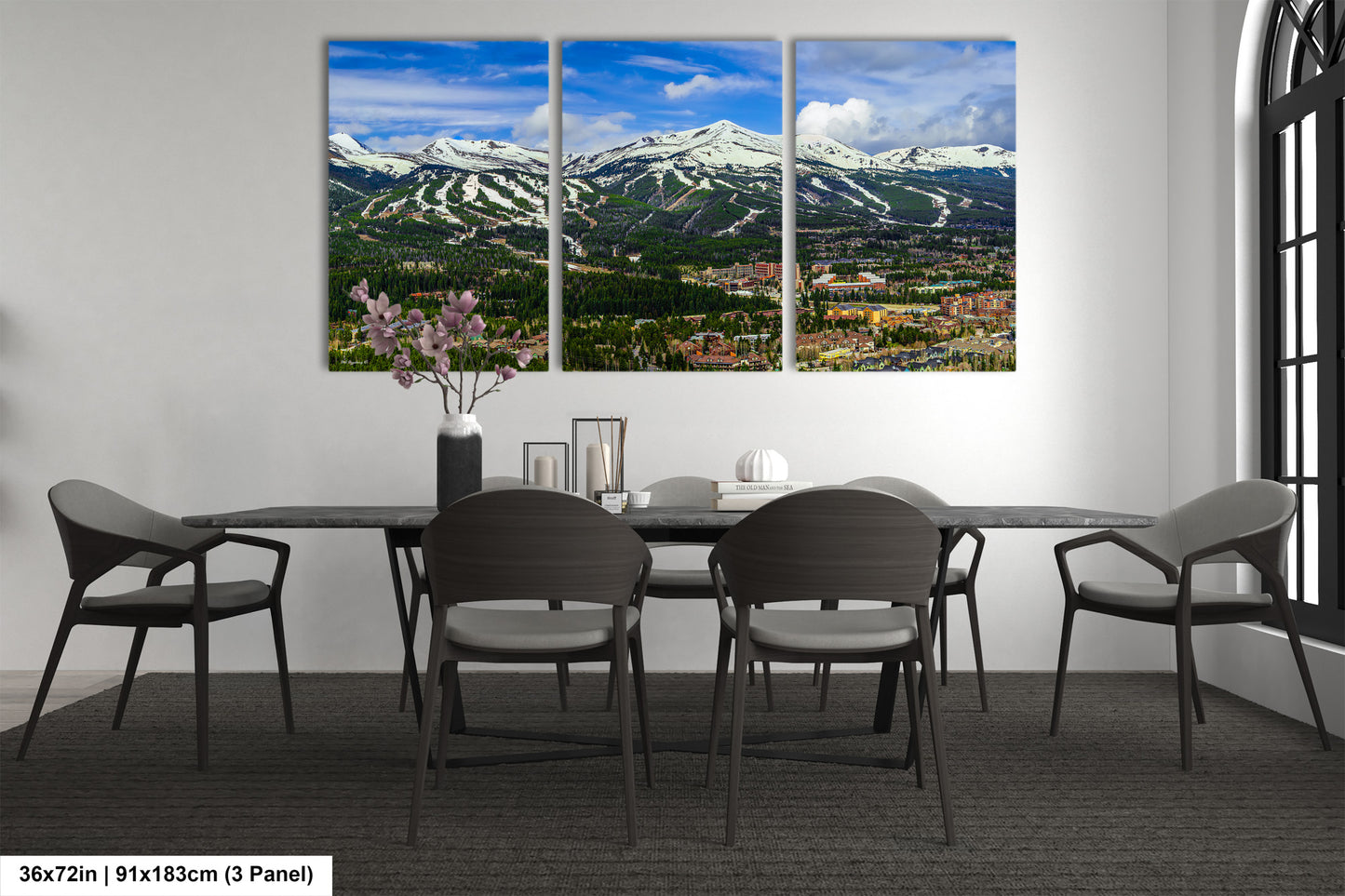 Breckenridge wall art, Breckenridge art, panoramic large picture of Breckenridge ski runs, Colorado wall art, Colorado ski town