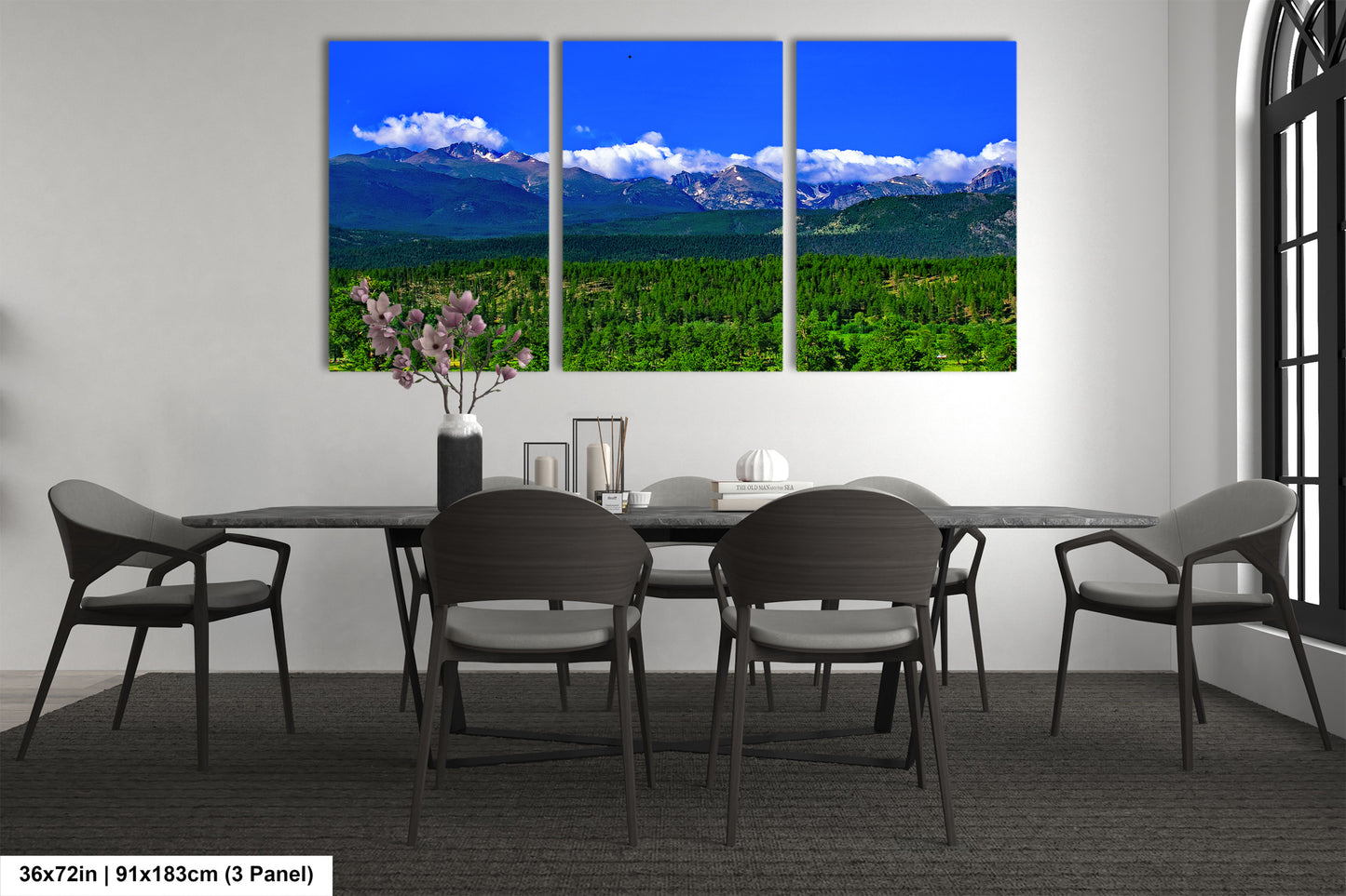 Panoramic picture of Rocky Mountain national park, Estes park wall art, national park photography, Longs Peak photo, Colorado mountains canvas