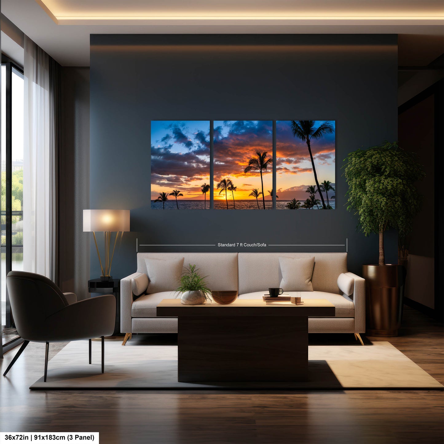 Maui Sunset Photo, Real Photo, Maui Print, Maui Wall Art, Maui Palms, Maui Photo, Maui Canvas Print, Maui Wall Decor, Hawaii Metal Print