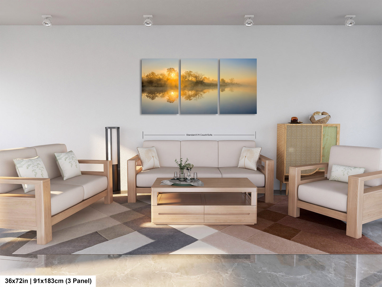 Sunrise Silhouette Lake Reflection Art Print - Serene Nature Wall Decor
