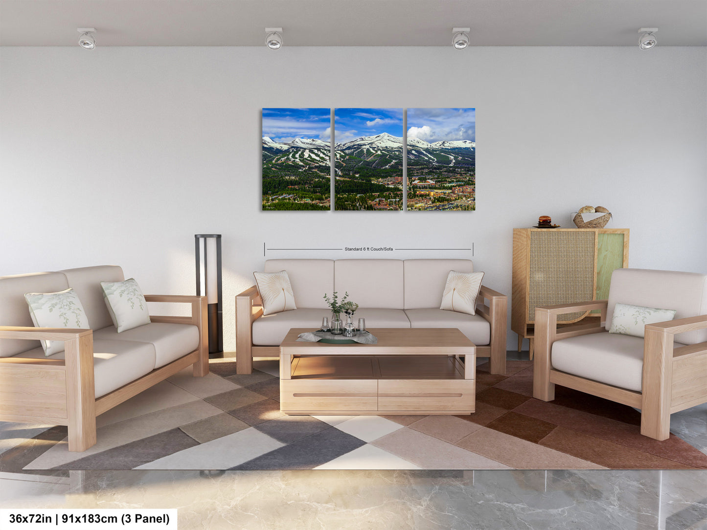 Breckenridge wall art, Breckenridge art, panoramic large picture of Breckenridge ski runs, Colorado wall art, Colorado ski town