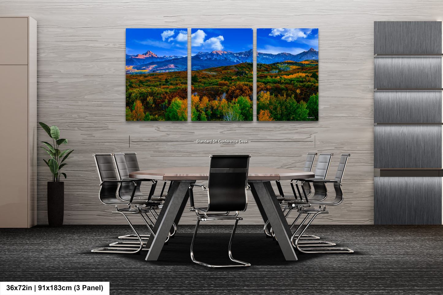 Colorado mountain decor, San Juan mountains in autumn, farmhouse decor, 3 piece wall art, fall colors, Colorado photography, mountains canvas art