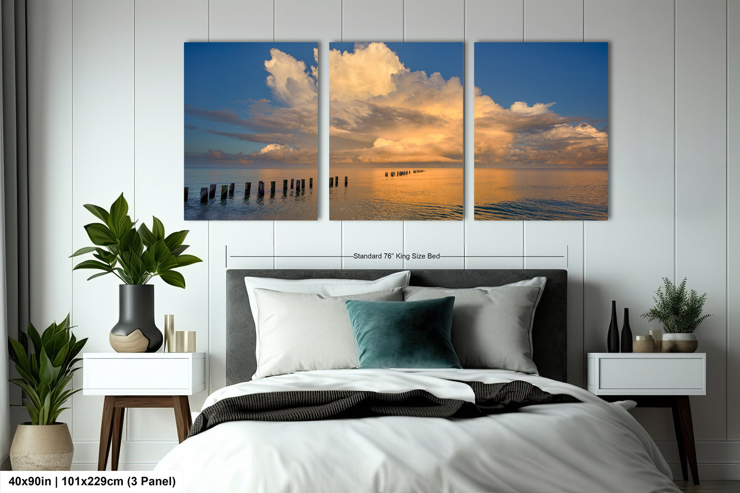 Naples Sunrise Art Print - Tranquil Gulf Clouds and Old Pier Pillars Florida Coastal Scene