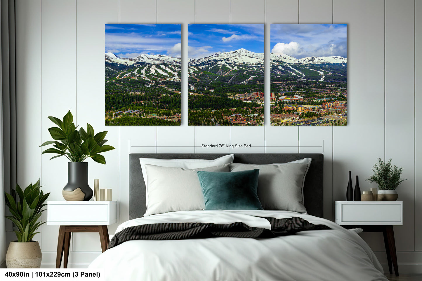 Breckenridge wall art, Breckenridge art, panoramic large picture of Breckenridge ski runs, Colorado wall art, Colorado ski town
