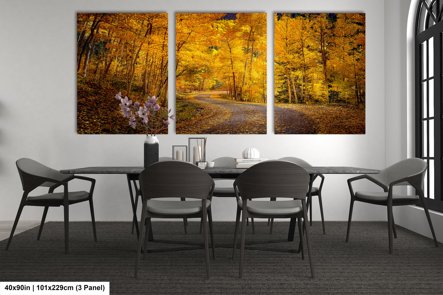 Colorado Aspens, Curvy road, autumn color, Little Cimarron Valley, Rocky Mountains, golden leaves, Photography wall art