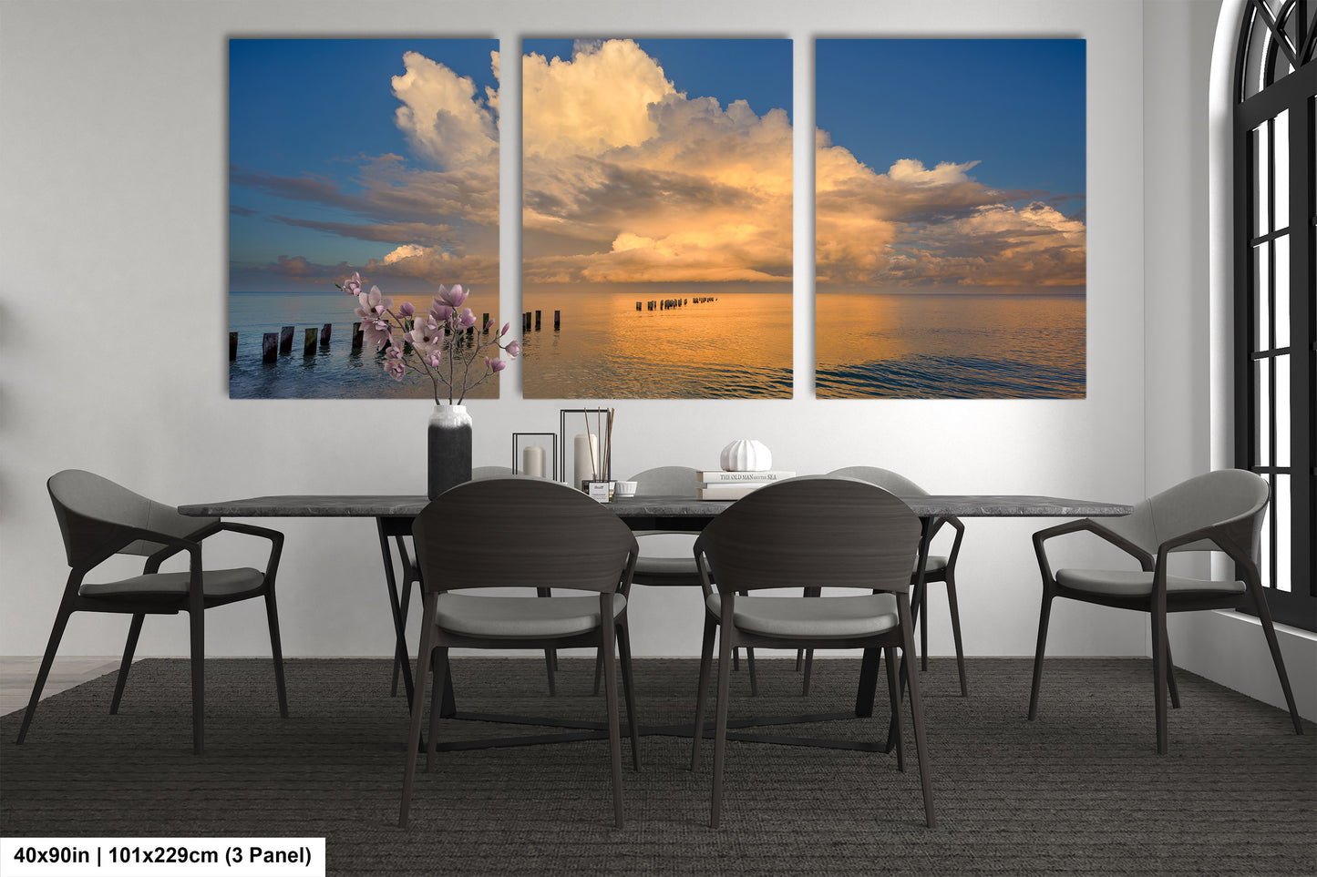 Naples Sunrise Art Print - Tranquil Gulf Clouds and Old Pier Pillars Florida Coastal Scene