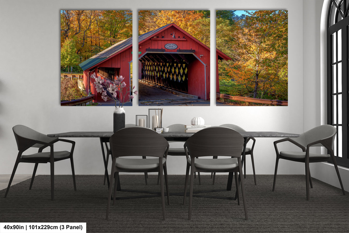 Creamery Covered Bridge Art Print - Brattleboro Vermont Scenic Decor