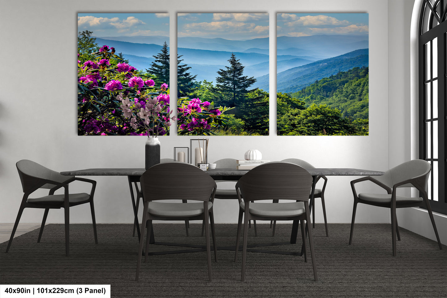 Blue Ridge Mountains and Rhododendrons, Blue Ridge Parkway, North Carolina, Photography wall art