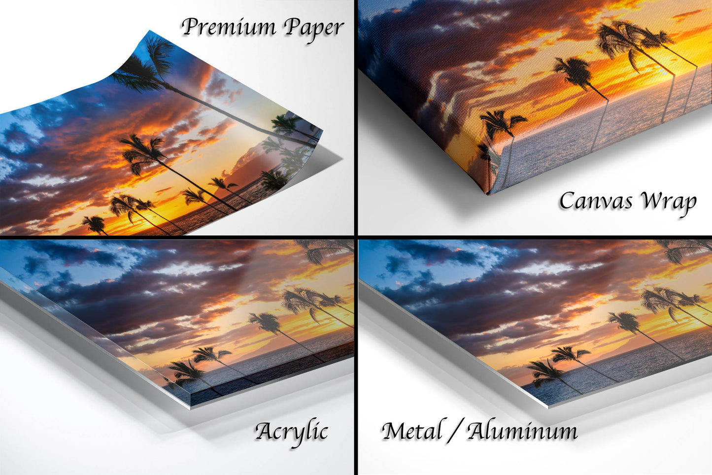 Maui Sunset Photo, Real Photo, Maui Print, Maui Wall Art, Maui Palms, Maui Photo, Maui Canvas Print, Maui Wall Decor, Hawaii Metal Print