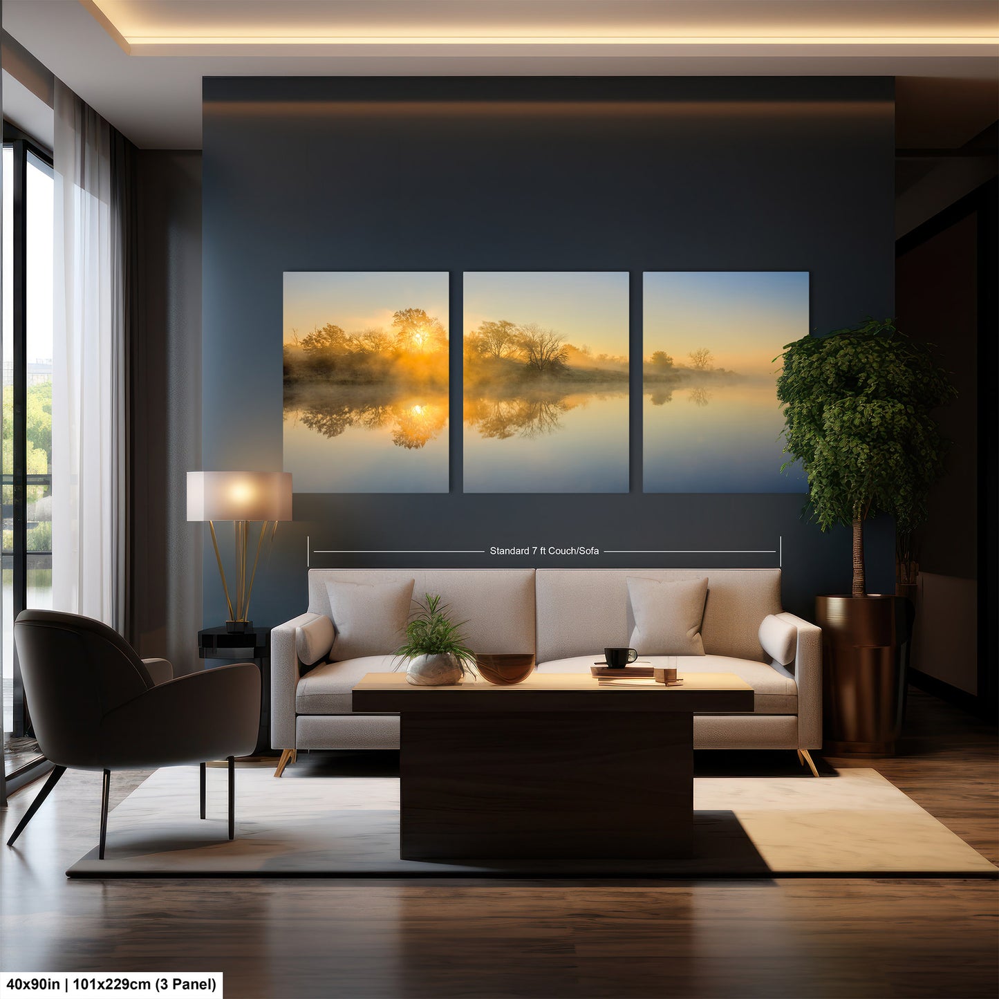 Sunrise Silhouette Lake Reflection Art Print - Serene Nature Wall Decor
