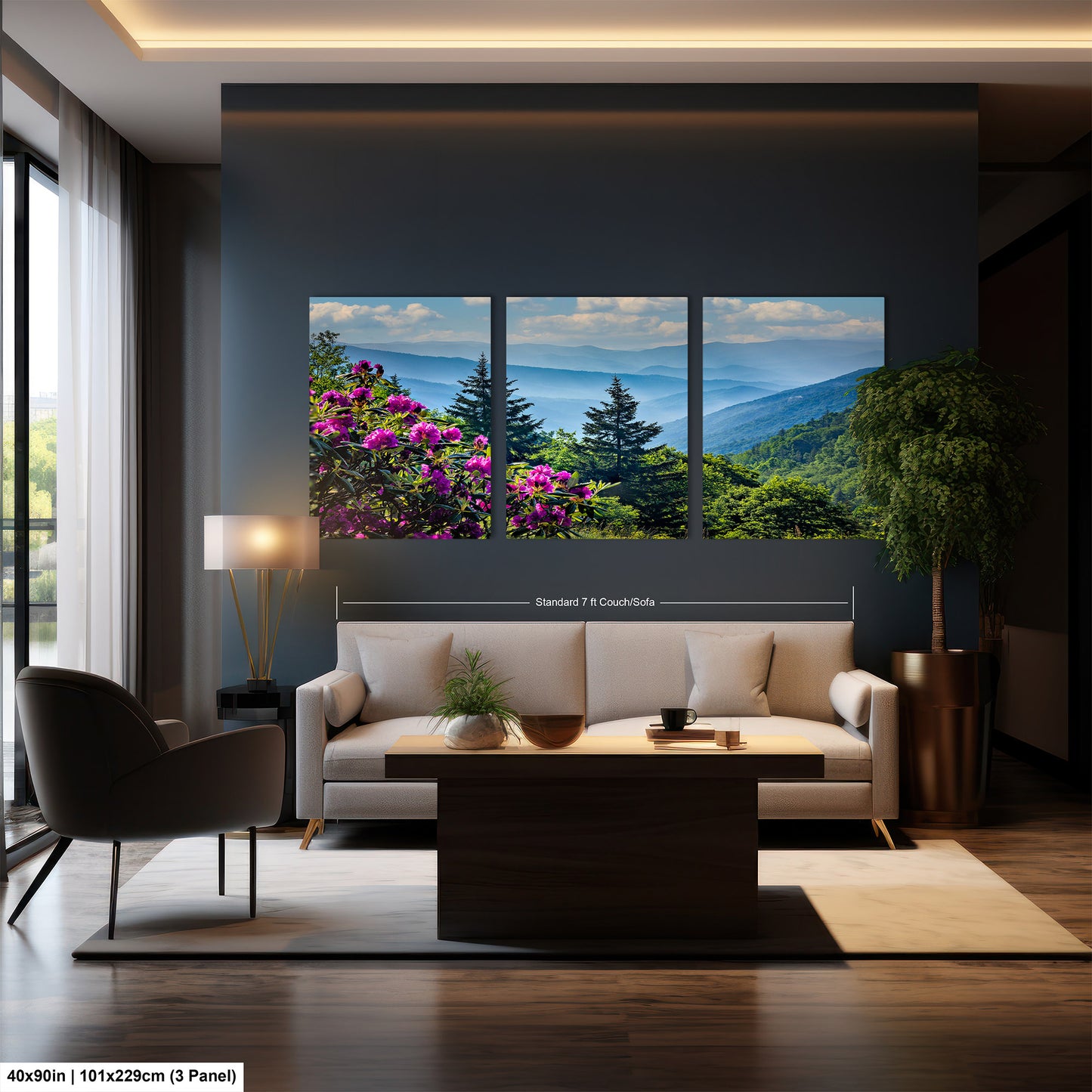 Blue Ridge Mountains and Rhododendrons, Blue Ridge Parkway, North Carolina, Photography wall art