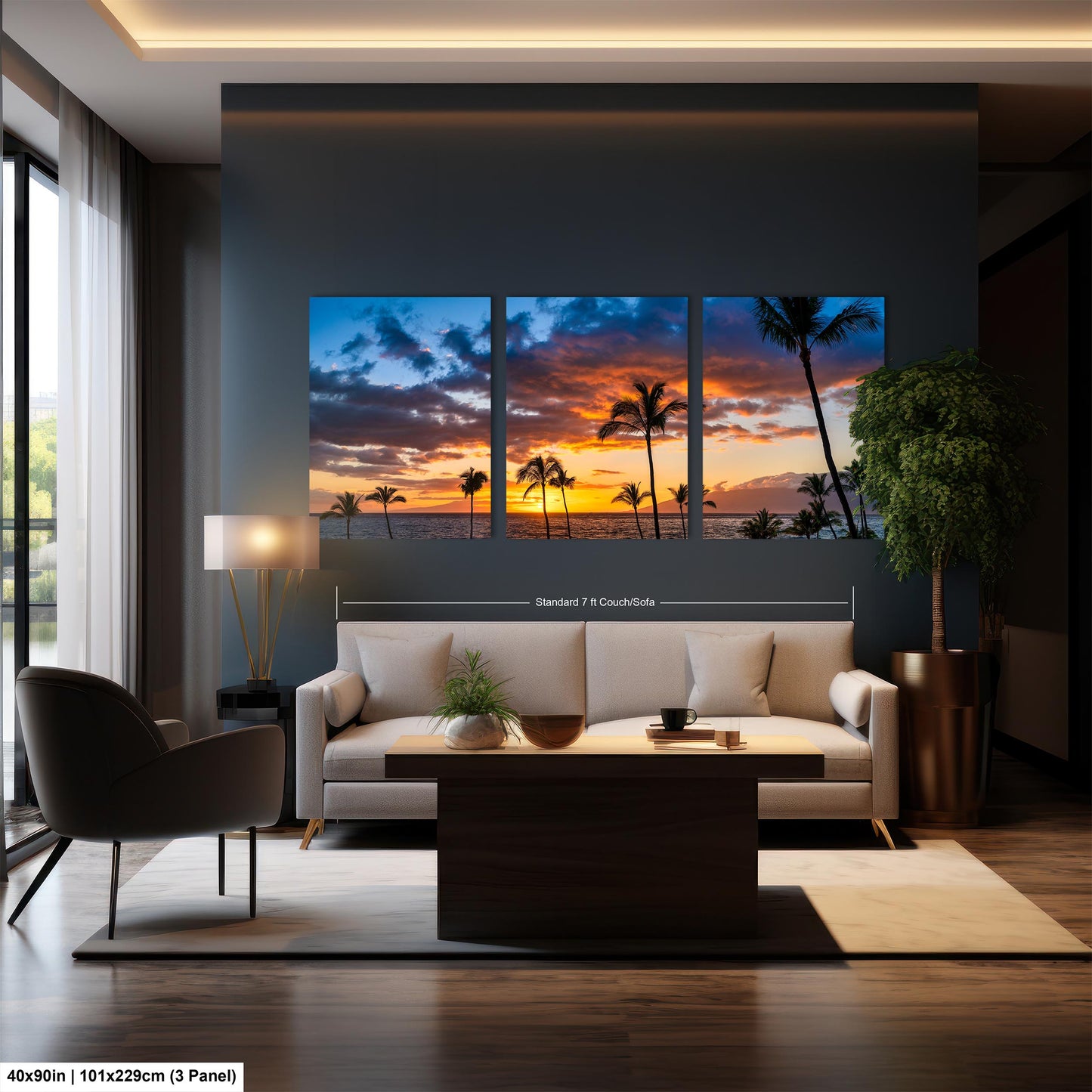 Maui Sunset Photo, Real Photo, Maui Print, Maui Wall Art, Maui Palms, Maui Photo, Maui Canvas Print, Maui Wall Decor, Hawaii Metal Print