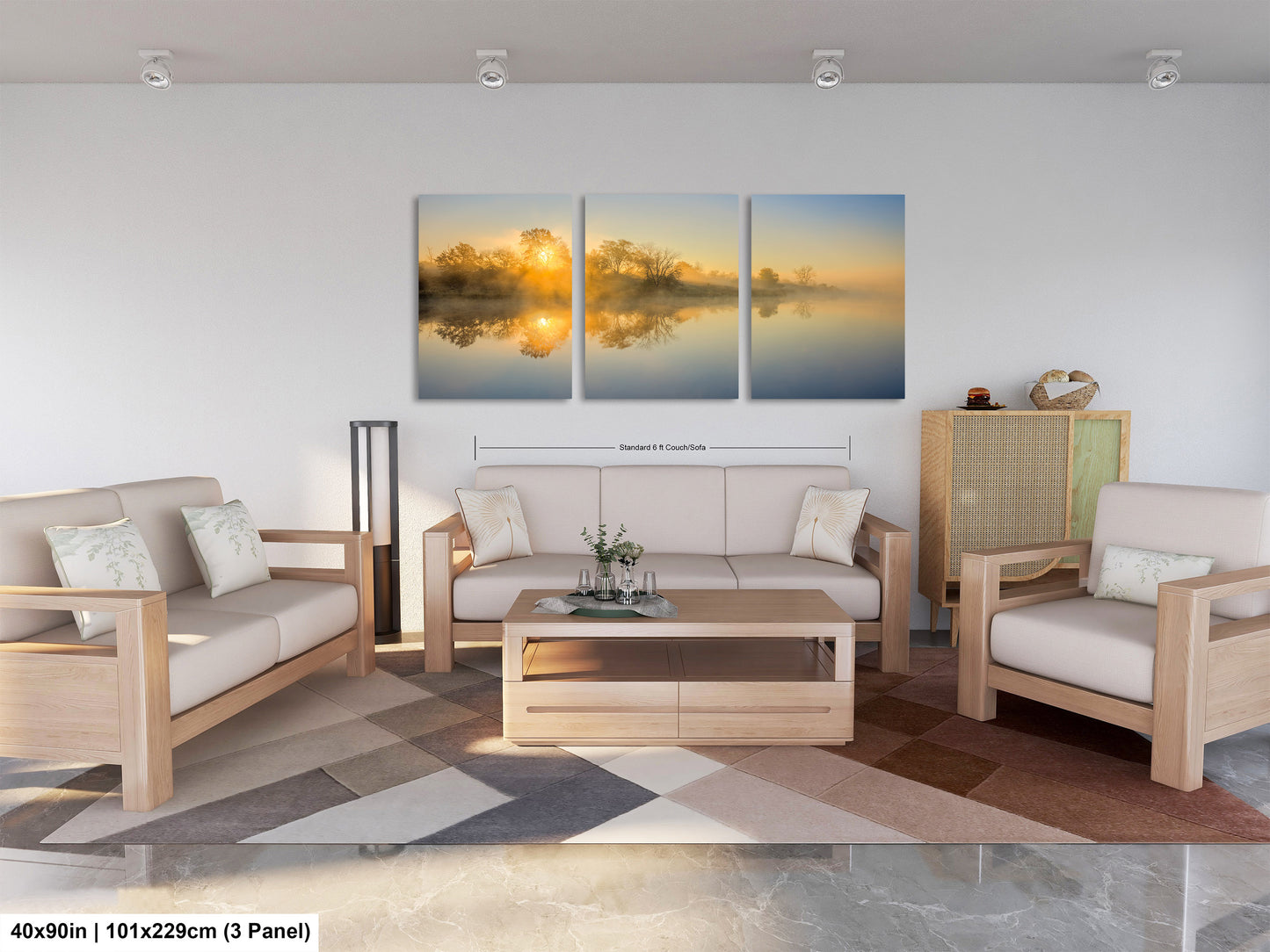 Sunrise Silhouette Lake Reflection Art Print - Serene Nature Wall Decor