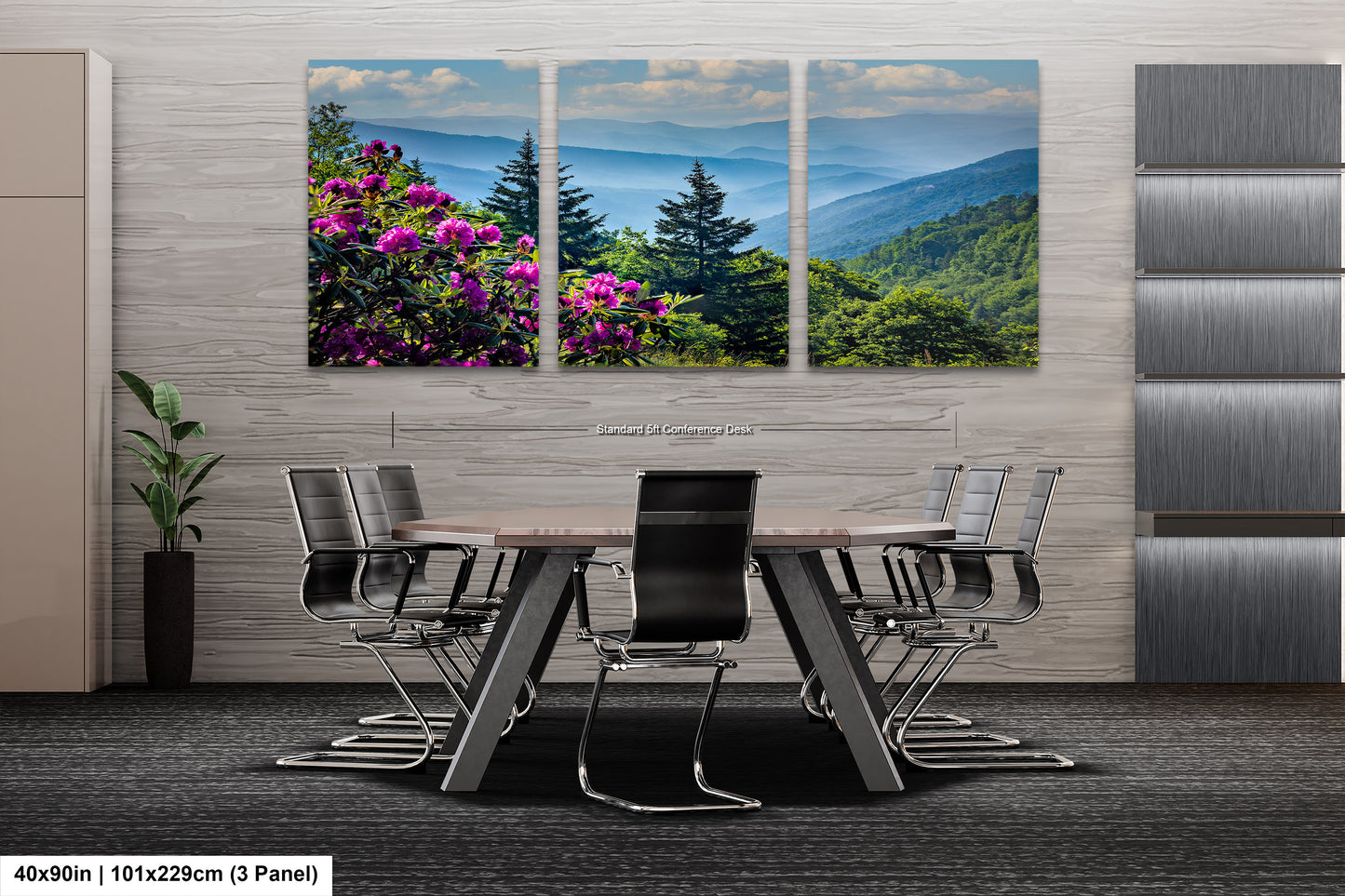 Blue Ridge Mountains and Rhododendrons, Blue Ridge Parkway, North Carolina, Photography wall art