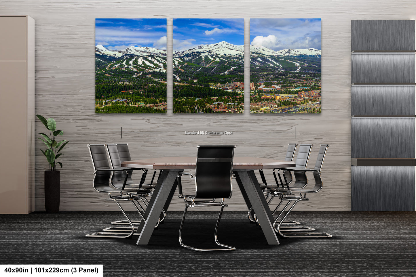 Breckenridge wall art, Breckenridge art, panoramic large picture of Breckenridge ski runs, Colorado wall art, Colorado ski town