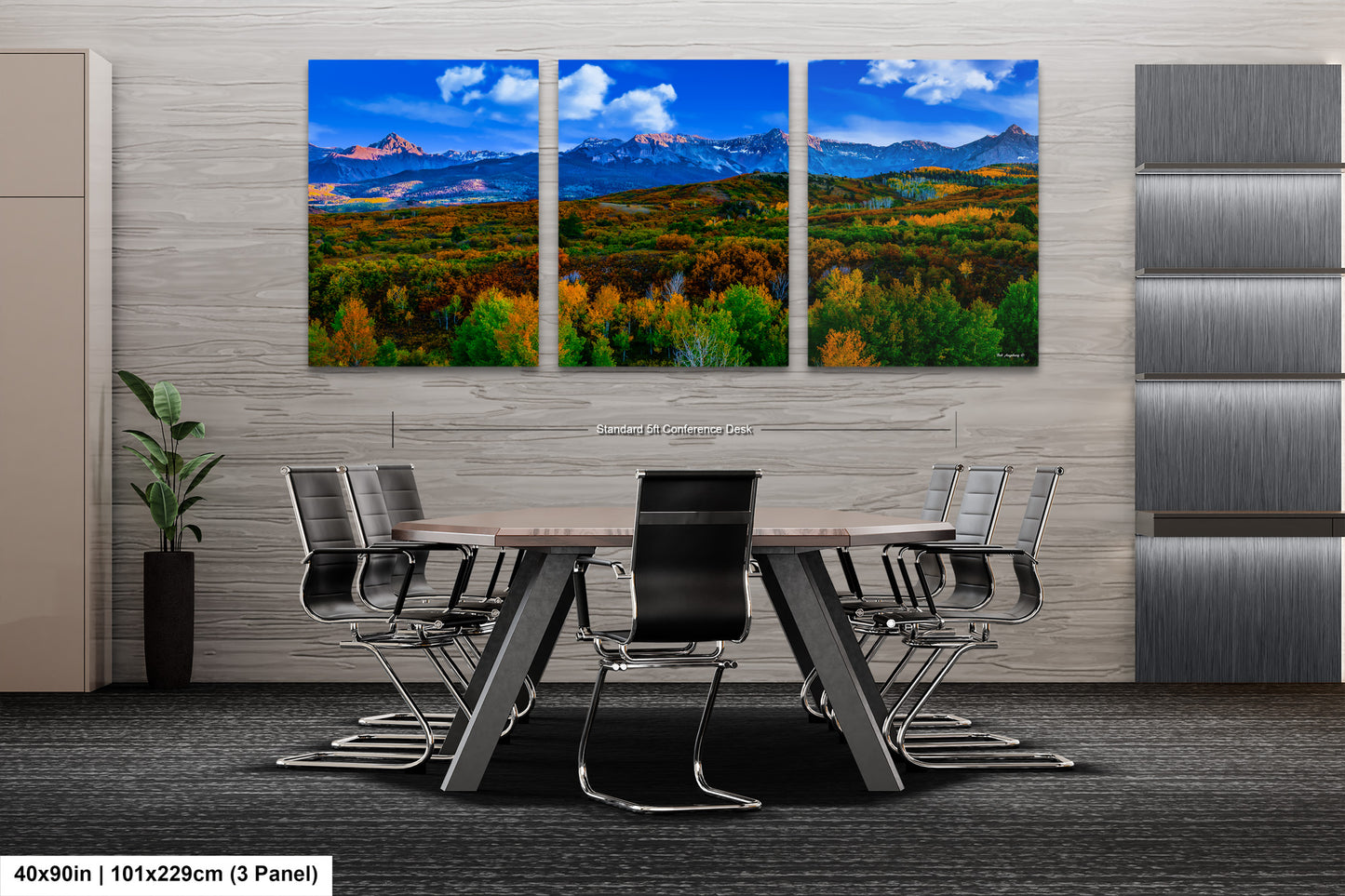 Colorado mountain decor, San Juan mountains in autumn, farmhouse decor, 3 piece wall art, fall colors, Colorado photography, mountains canvas art