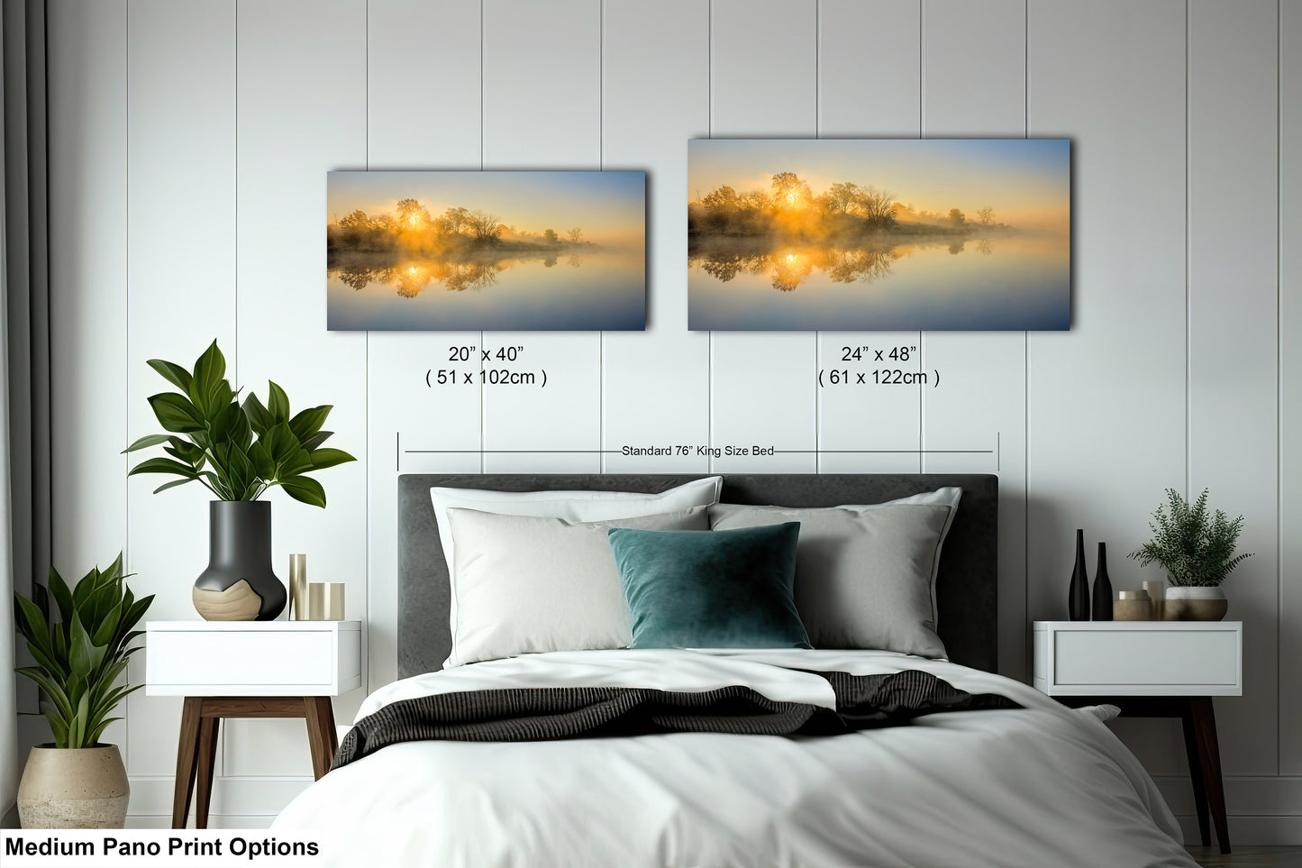 Sunrise Silhouette Lake Reflection Art Print - Serene Nature Wall Decor
