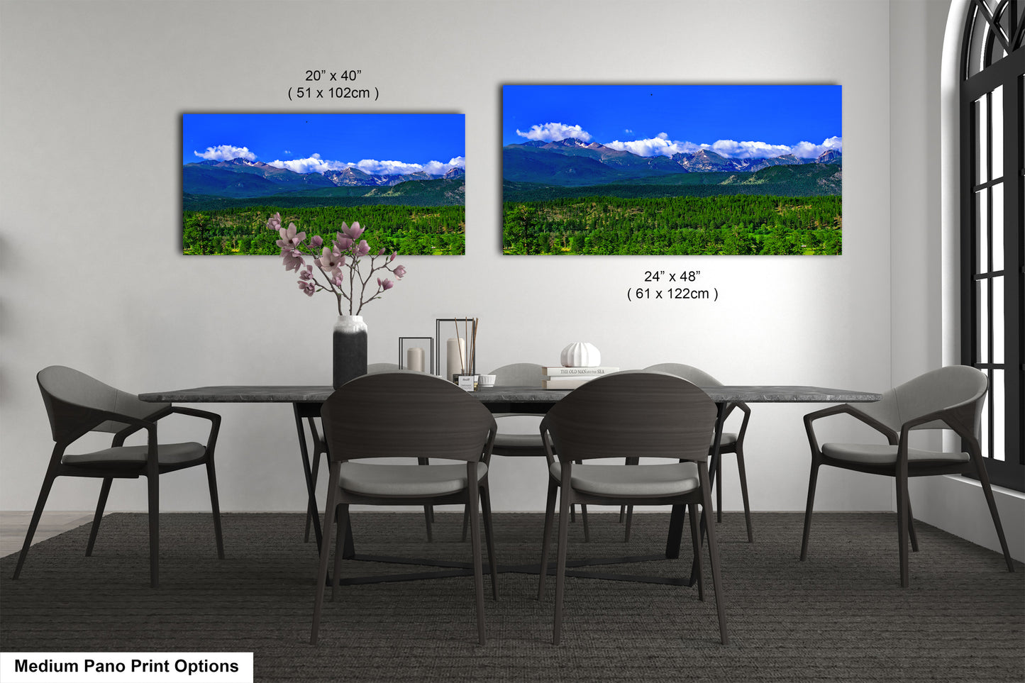 Panoramic picture of Rocky Mountain national park, Estes park wall art, national park photography, Longs Peak photo, Colorado mountains canvas