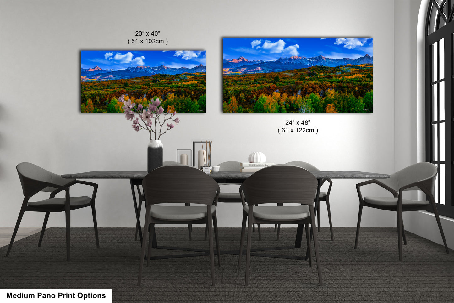 Colorado mountain decor, San Juan mountains in autumn, farmhouse decor, 3 piece wall art, fall colors, Colorado photography, mountains canvas art