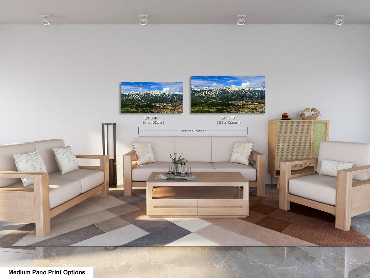 Breckenridge wall art, Breckenridge art, panoramic large picture of Breckenridge ski runs, Colorado wall art, Colorado ski town