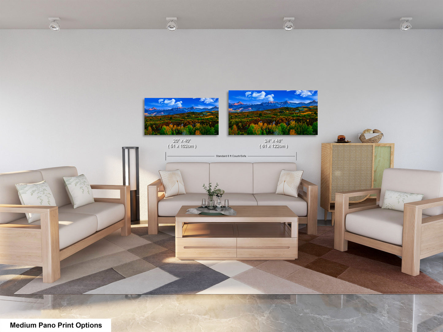Colorado mountain decor, San Juan mountains in autumn, farmhouse decor, 3 piece wall art, fall colors, Colorado photography, mountains canvas art
