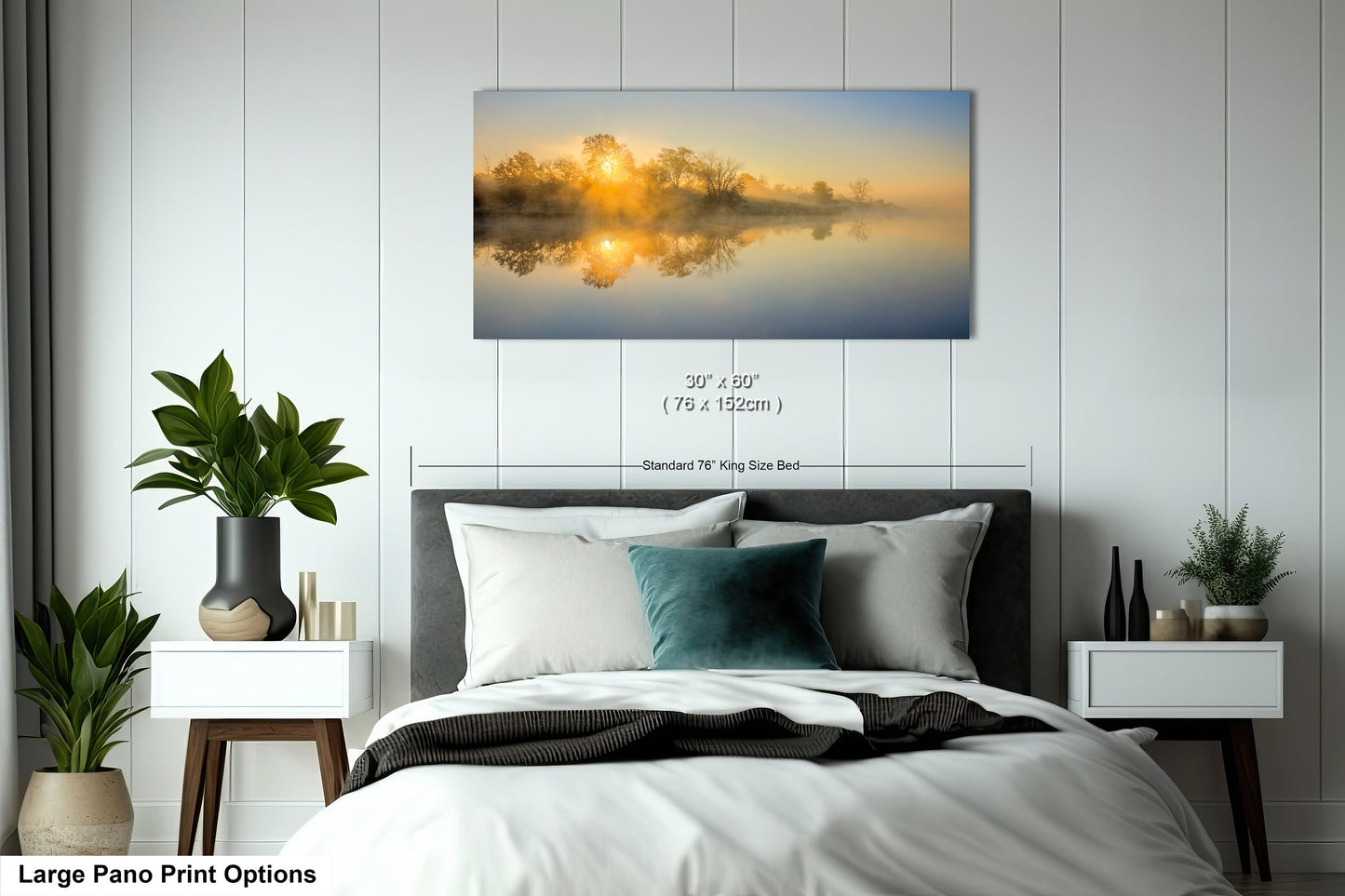 Sunrise Silhouette Lake Reflection Art Print - Serene Nature Wall Decor