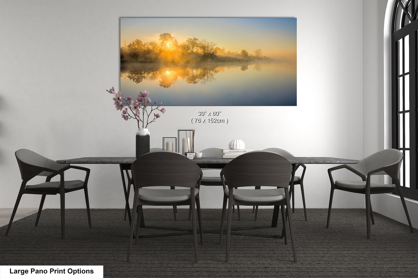 Sunrise Silhouette Lake Reflection Art Print - Serene Nature Wall Decor