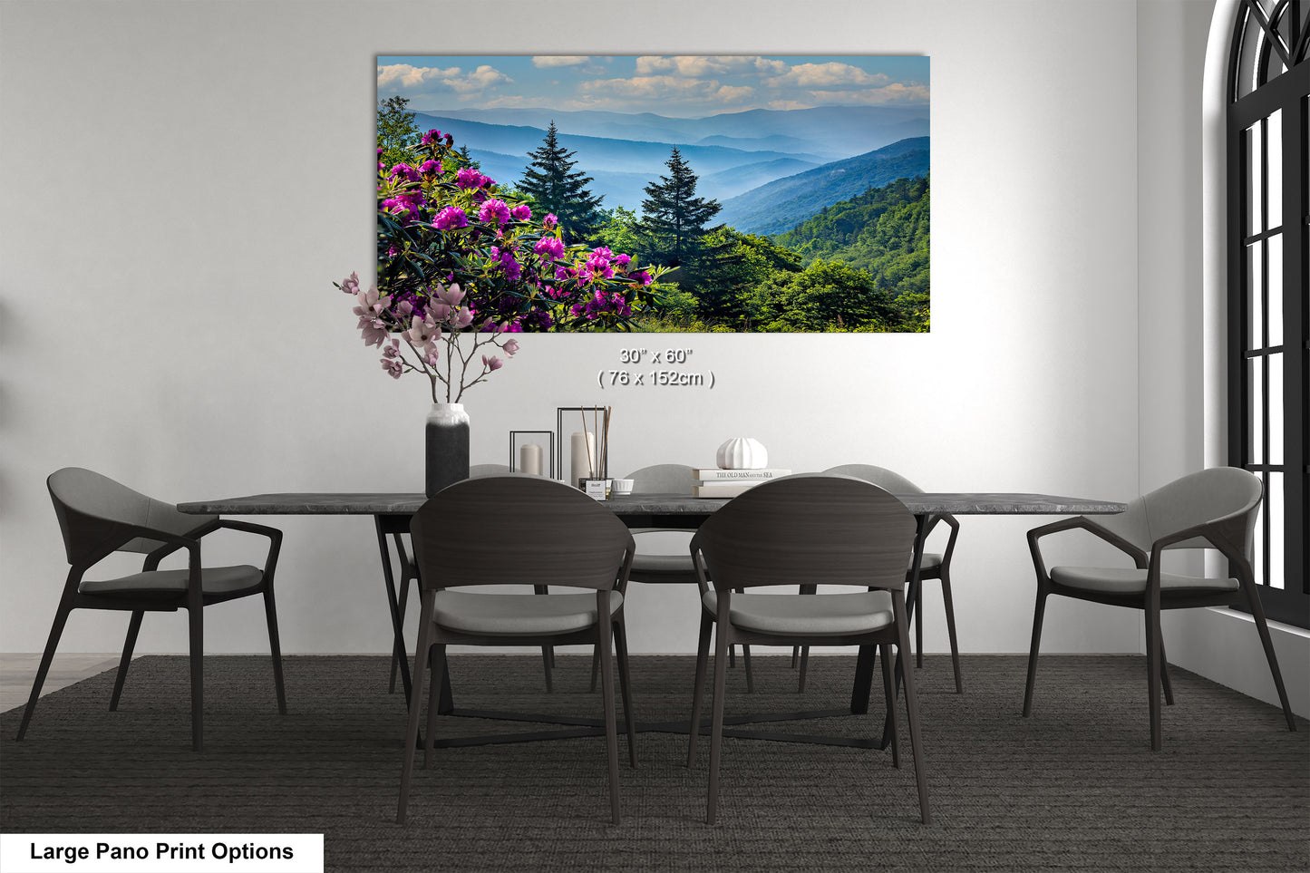 Blue Ridge Mountains and Rhododendrons, Blue Ridge Parkway, North Carolina, Photography wall art
