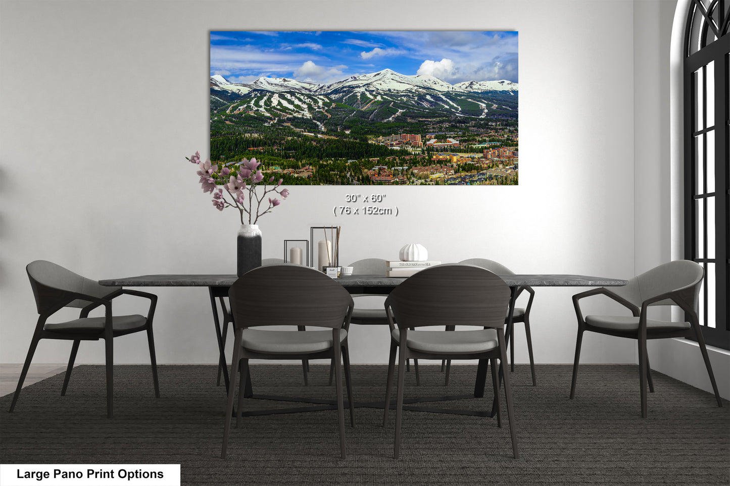 Breckenridge wall art, Breckenridge art, panoramic large picture of Breckenridge ski runs, Colorado wall art, Colorado ski town