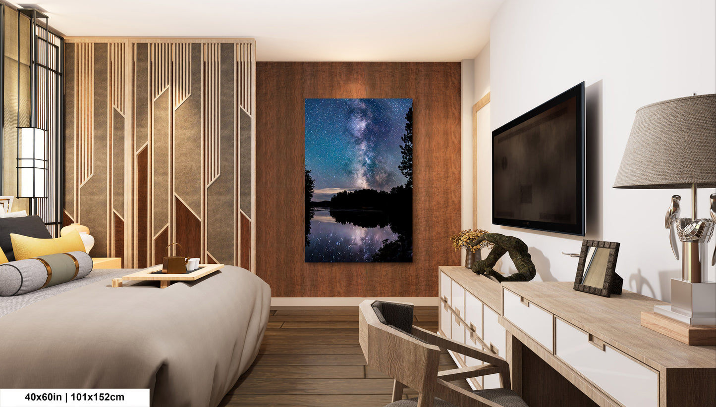 Milky Way Canvas Muskoka Fine Art Night Photo Northern Ontario Lake Reflection Print Sky Photo