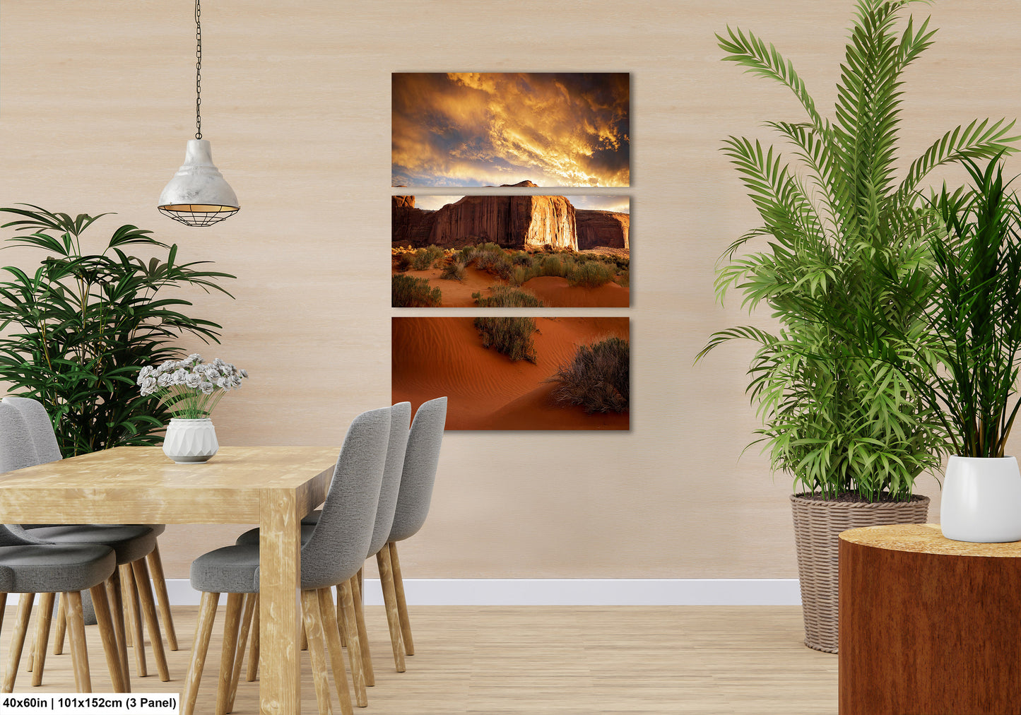 Monument Valley Art - Red Rocks Desert Landscape Sunset Print, Southwest Native Style Wall Decor Gift for Home
