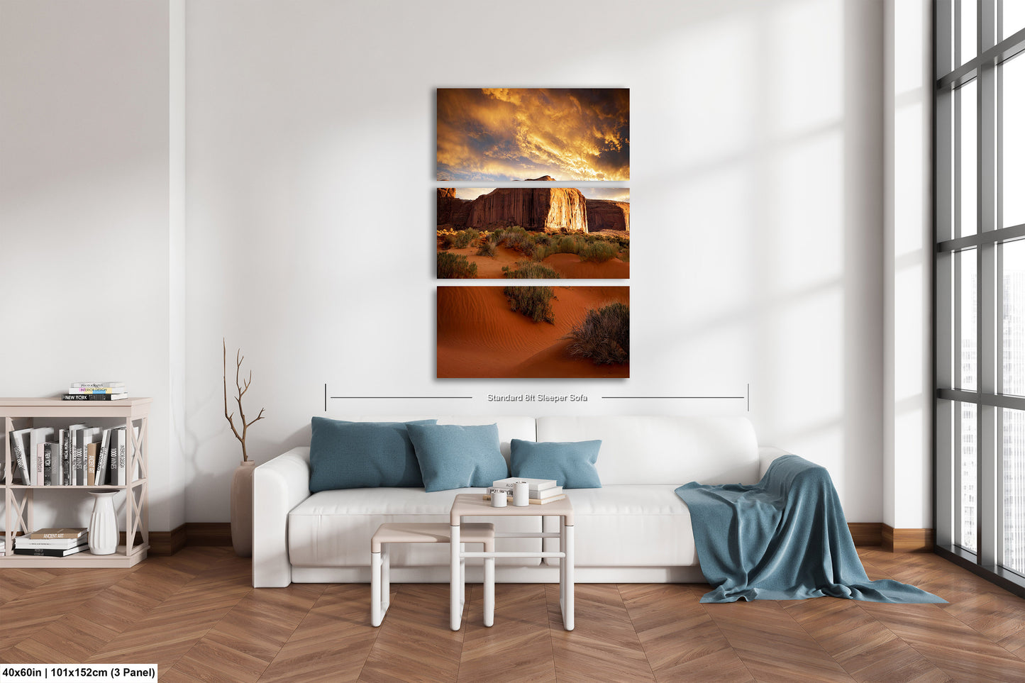 Monument Valley Art - Red Rocks Desert Landscape Sunset Print, Southwest Native Style Wall Decor Gift for Home