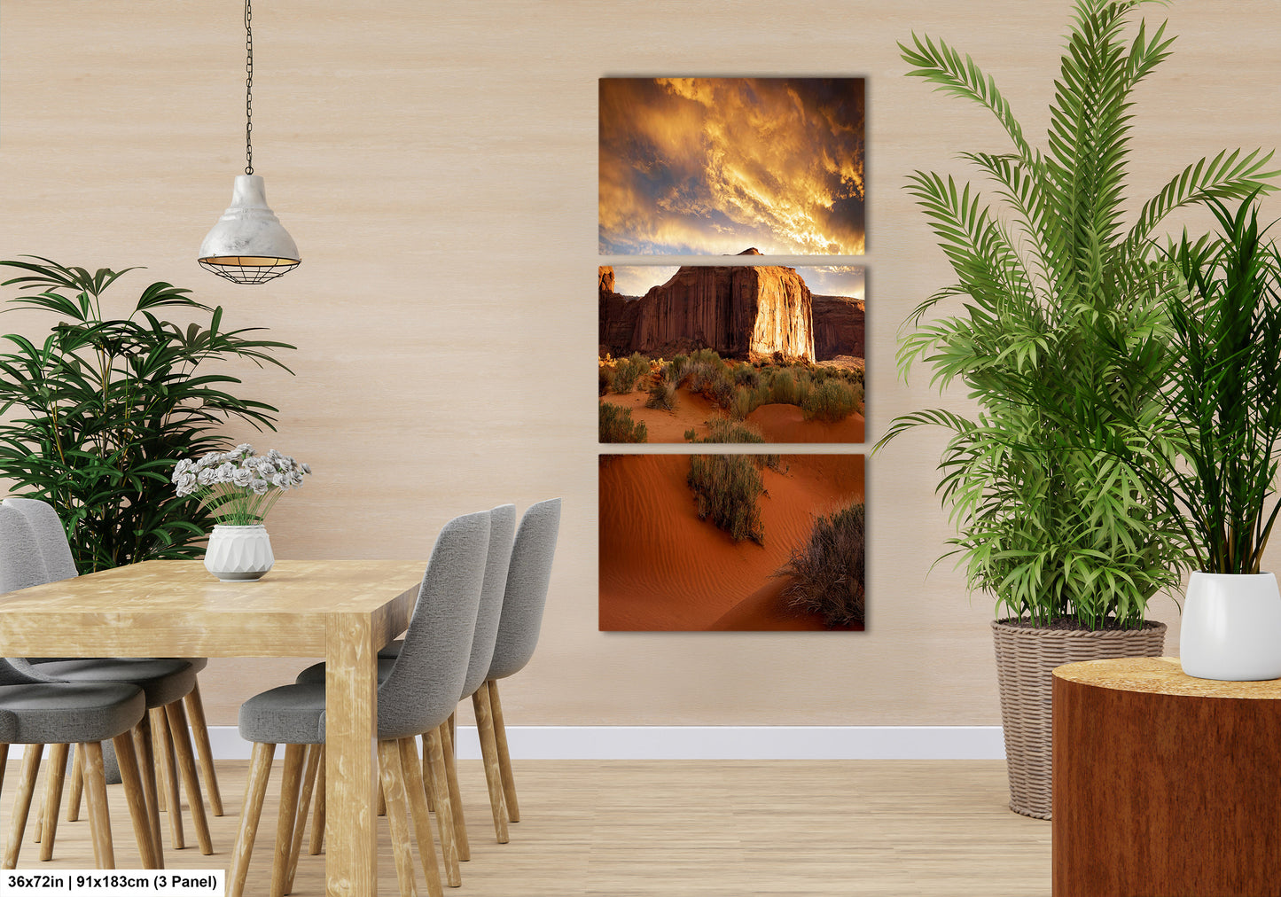 Monument Valley Art - Red Rocks Desert Landscape Sunset Print, Southwest Native Style Wall Decor Gift for Home