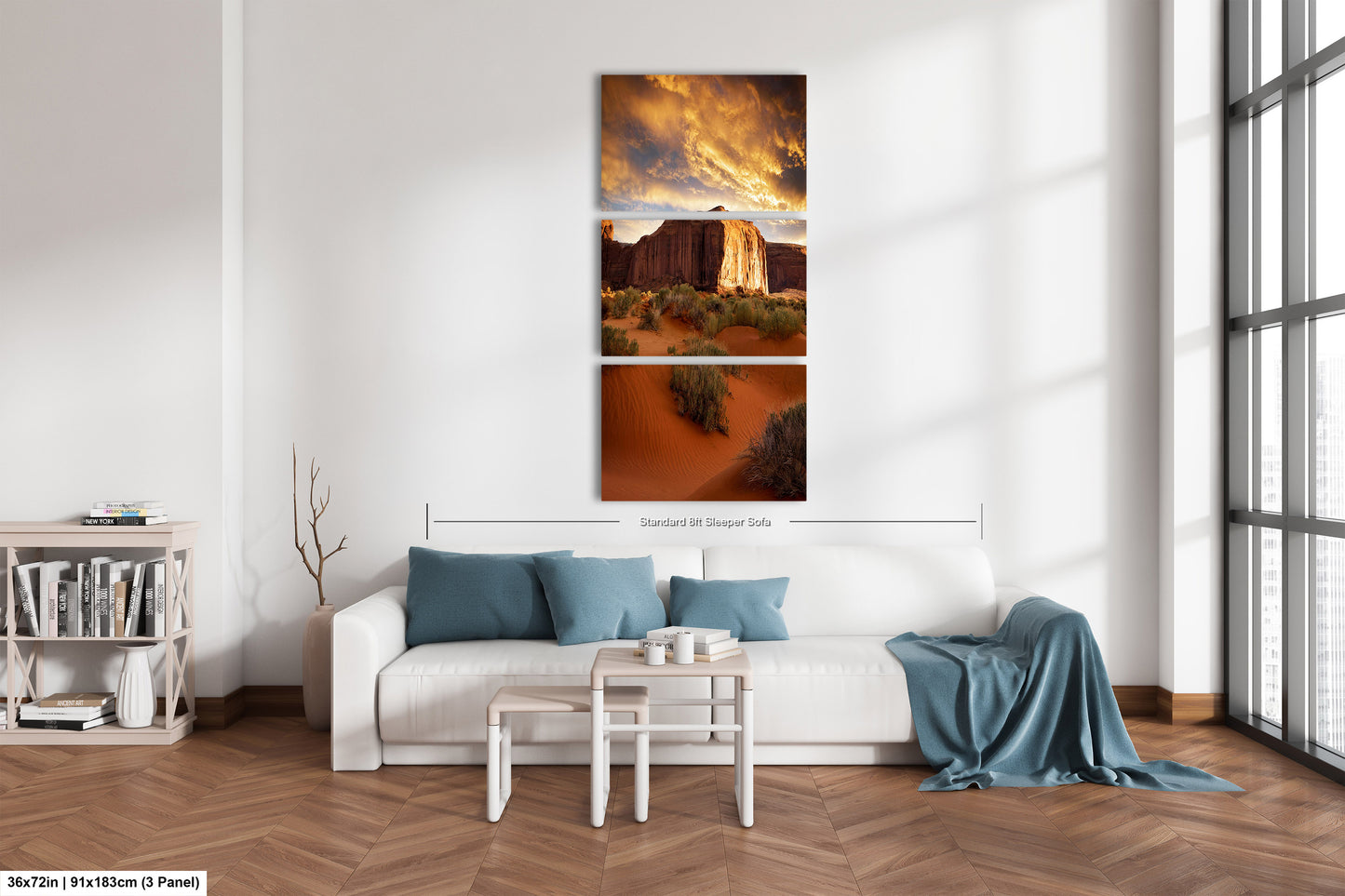 Monument Valley Art - Red Rocks Desert Landscape Sunset Print, Southwest Native Style Wall Decor Gift for Home