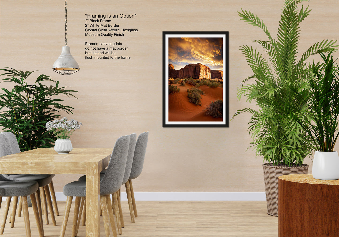 Monument Valley Art - Red Rocks Desert Landscape Sunset Print, Southwest Native Style Wall Decor Gift for Home