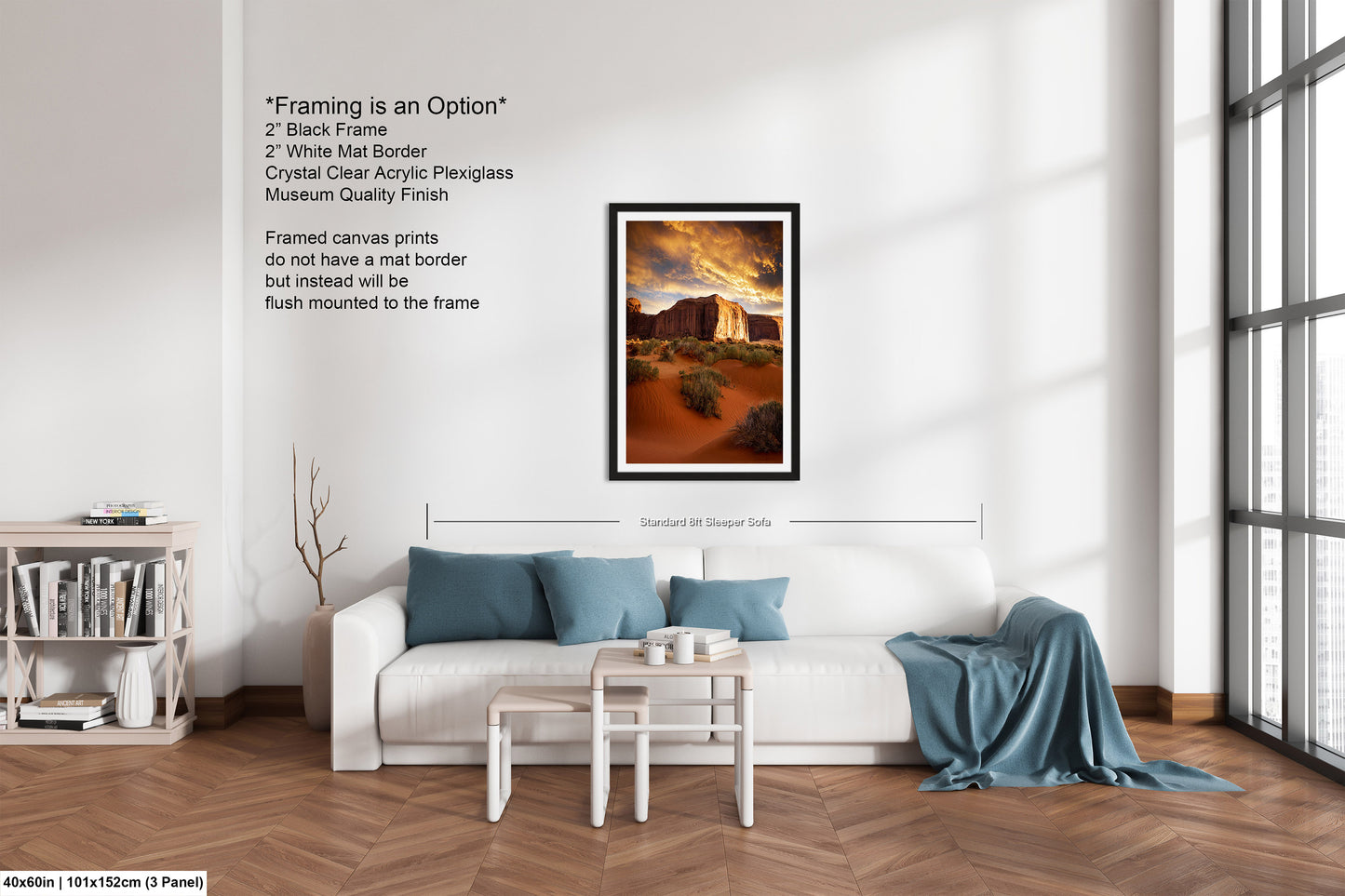 Monument Valley Art - Red Rocks Desert Landscape Sunset Print, Southwest Native Style Wall Decor Gift for Home