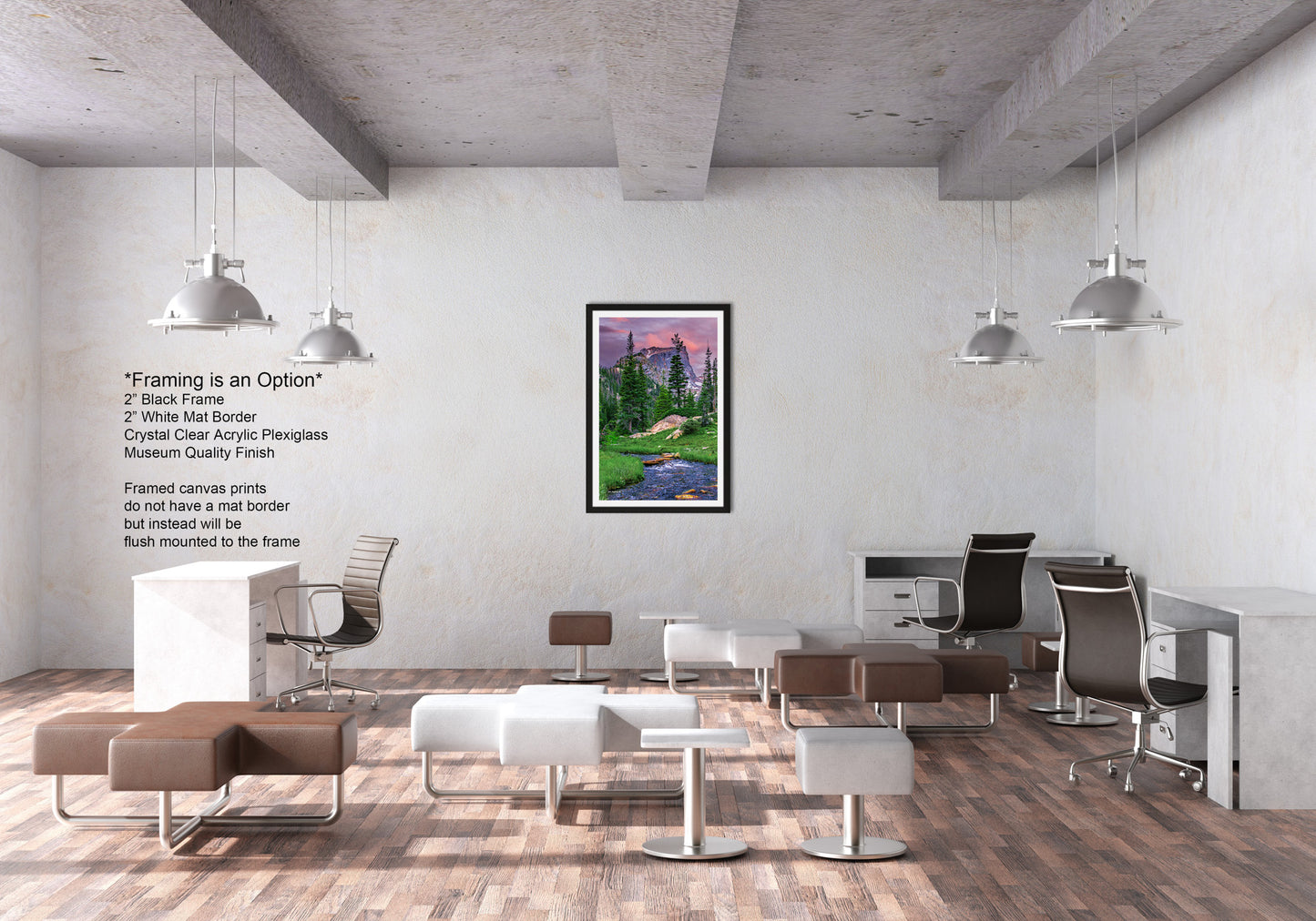 Rocky Mountain National Park, Dream Lake, Estes Park, large framed art work, vertical art, Hallett Peak, Flattop mountain, Colorado wall art