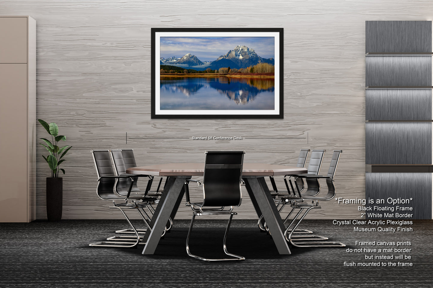 a dining room with a table and chairs