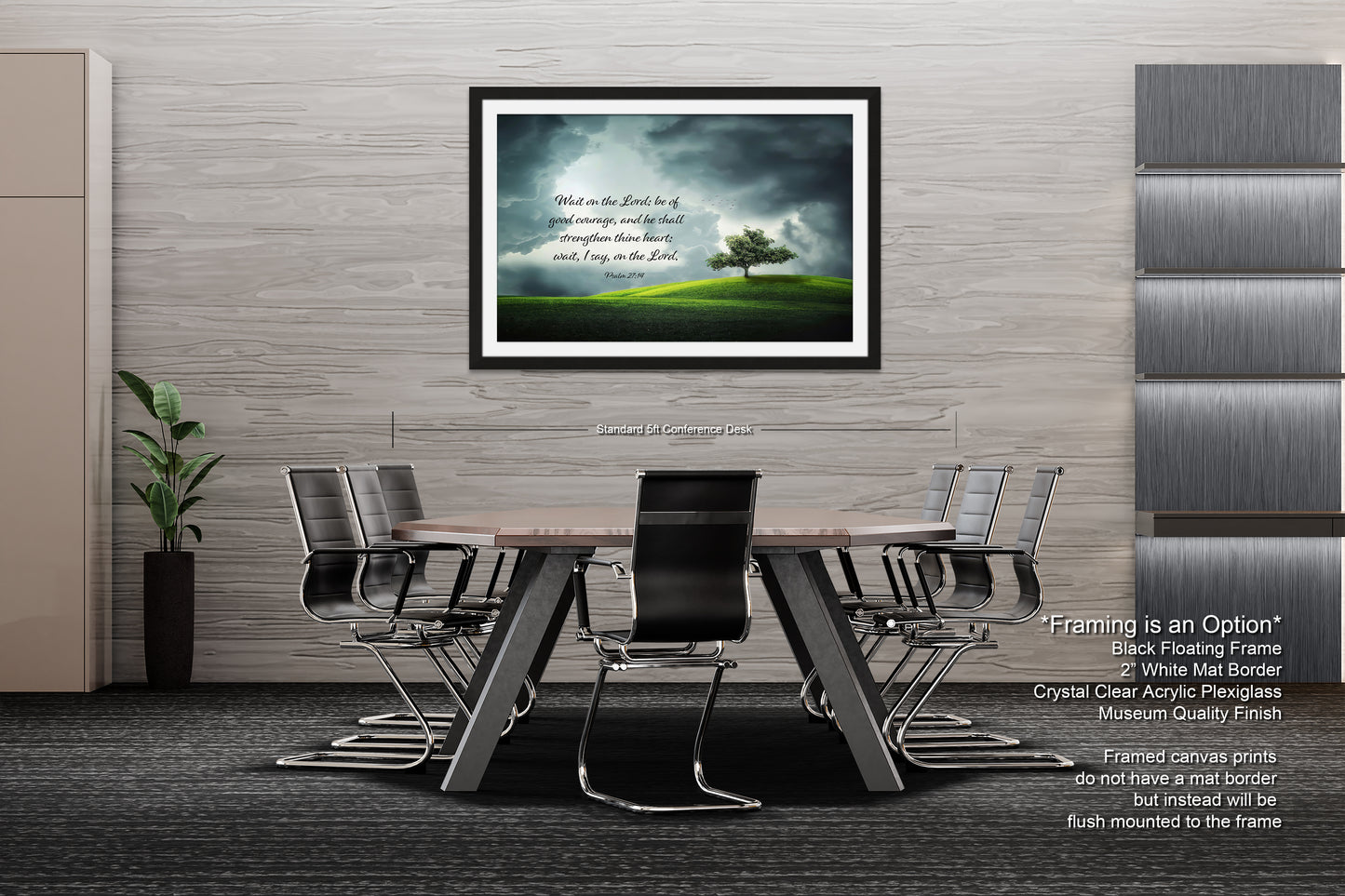 a picture of a table with chairs and a picture of a tree