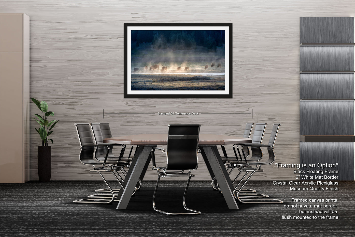 a picture of a dining room with a table and chairs