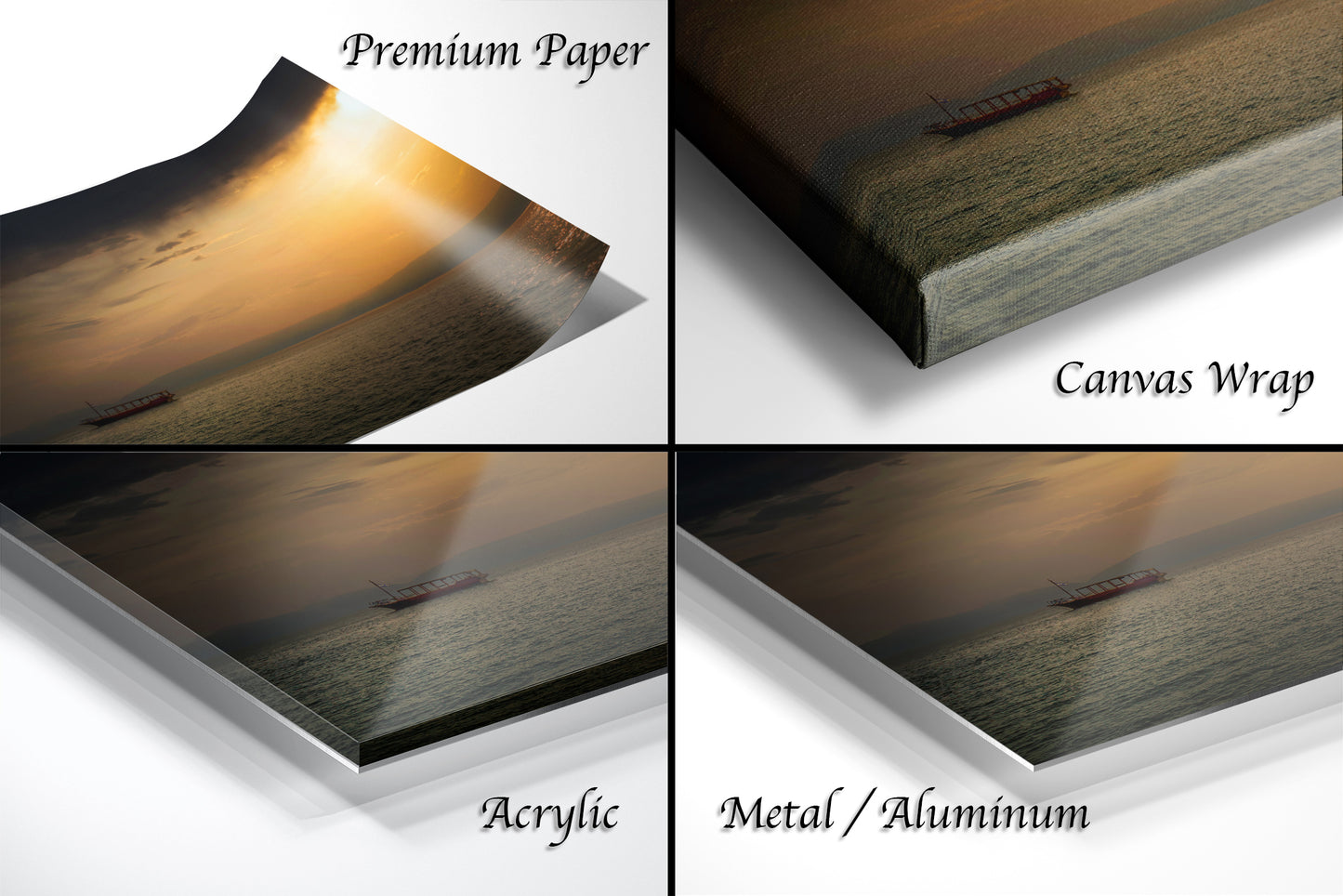 a series of photos of a boat in the ocean