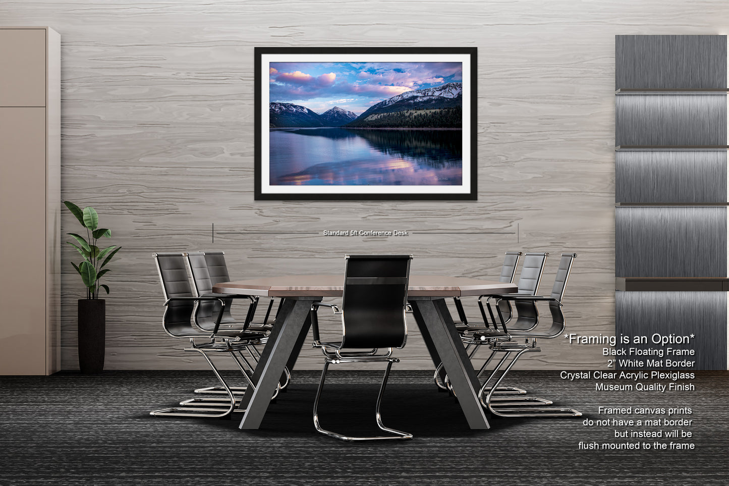 a dining room with a table and chairs