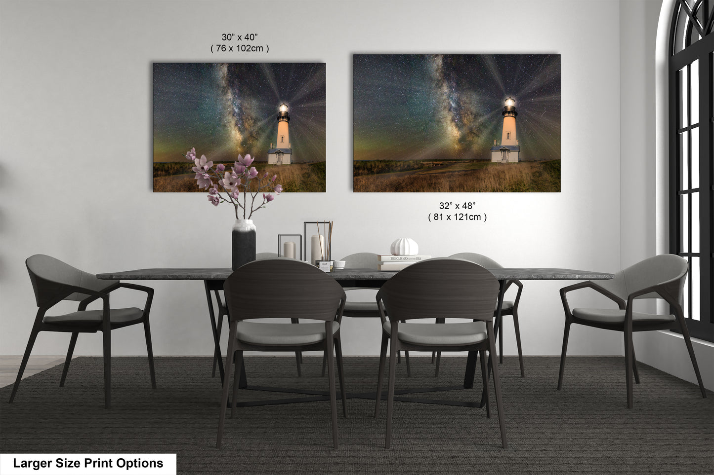 a dining room with a table and chairs