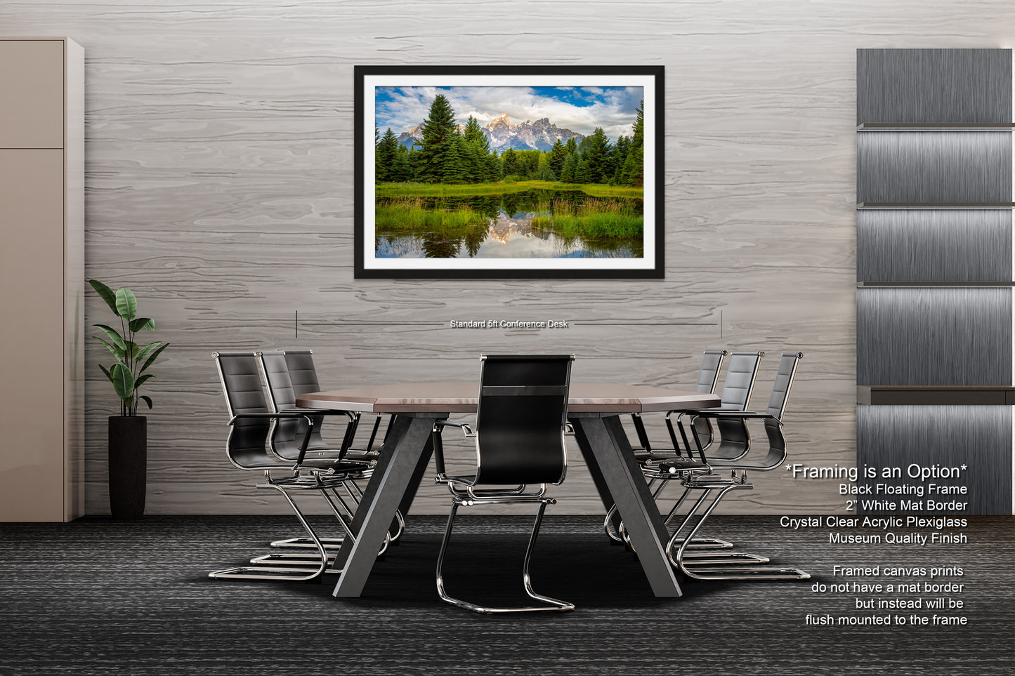 a dining room with a table and chairs