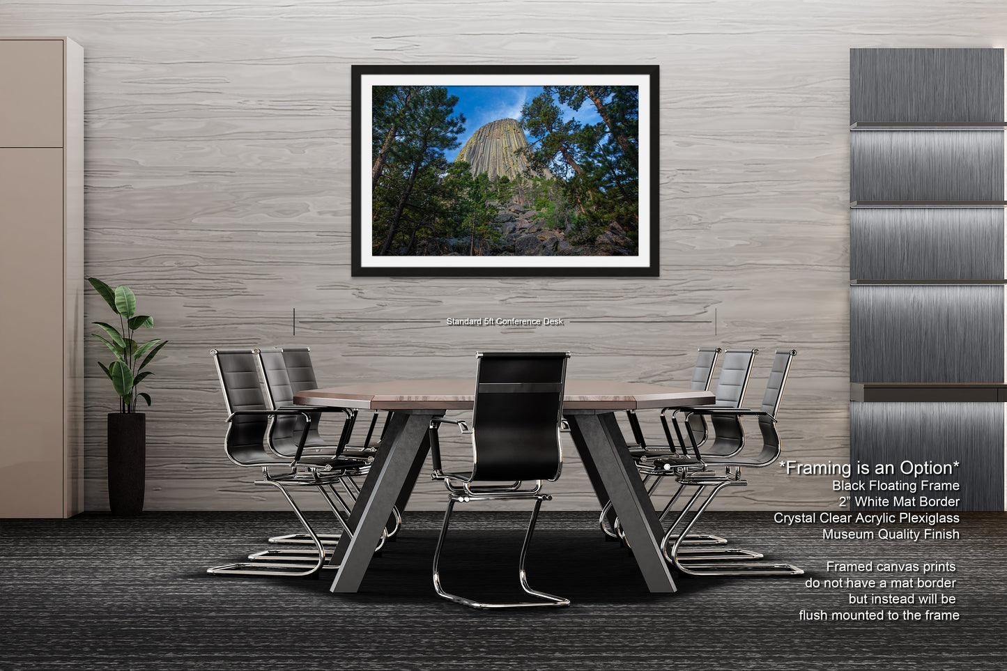 a picture of a dining room with a table and chairs