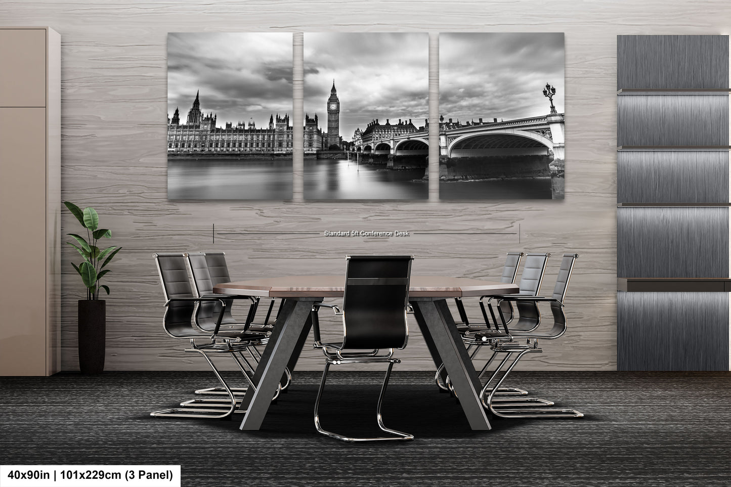 a black and white photo of a table and chairs