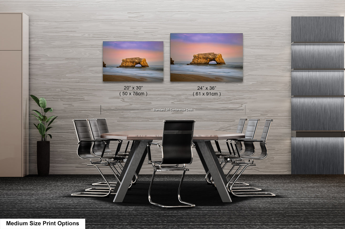 two pictures of a table and chairs in a room